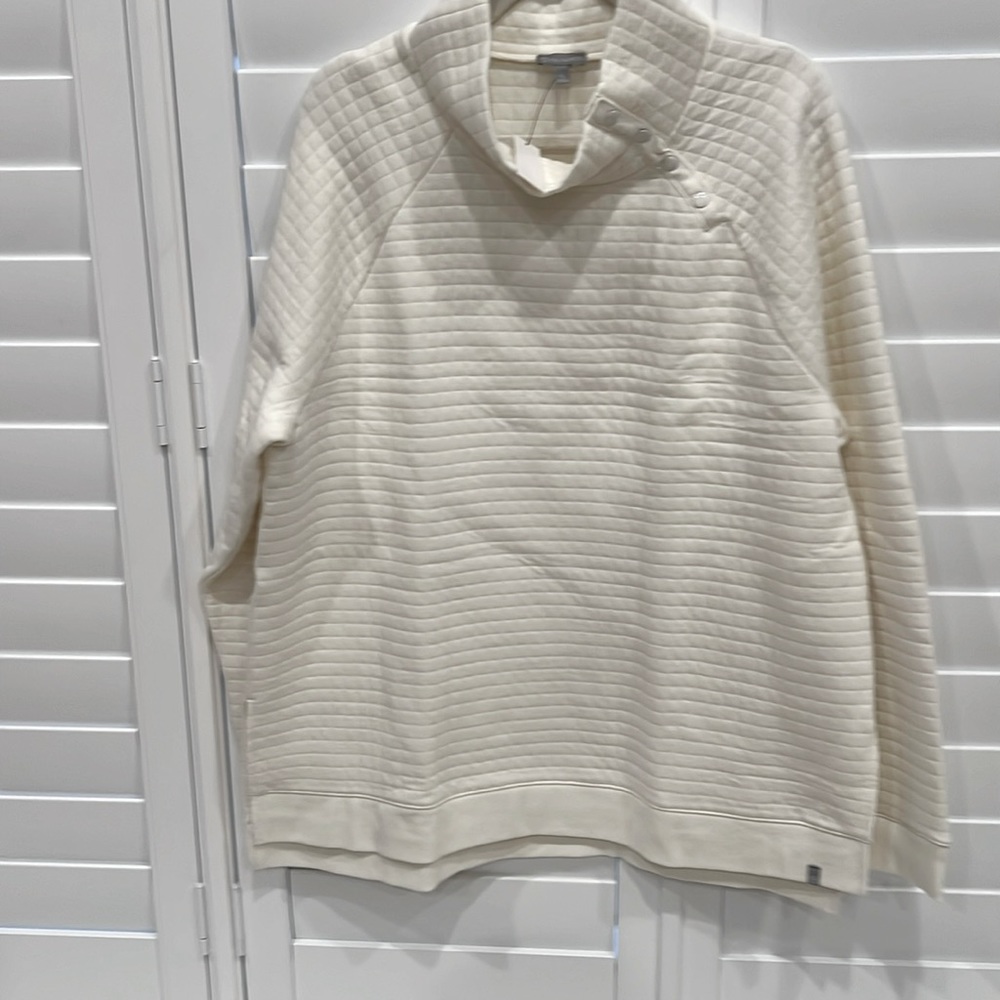 Talbots./ T by Talbots XL NWT Cream Colored Textured Stretch Pullover
